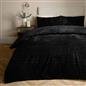 OHS Ribbed Fleece Bedding Set Soft Faux Fur Thermal Duvet Cover with Pillowcase 