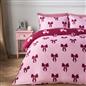 OHS Bow Reversible Duvet Cover Set with Pillowcase Polycotton Microfibre Bedding