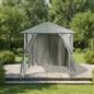OHS Metal Garden Gazebo with Curtains Outdoor Party Tent Canopy Waterproof