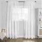 OHS Pompom Tufted Voile Net Curtains Pair 2 Window Panels Slot Top Set 55