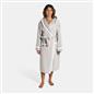 OHS Piped Edge Dressing Gown Flannel Fleece Winter Loungewear Hooded Bathrobe