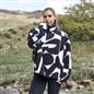 OHS Half Zip Hoodie Geometric Print Teddy Fleece Jumper Pullover Sweatshirt