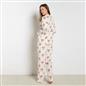 OHS Bows Pyjama Set Womens Button Through Baby Fleece Loungewear Nightwear