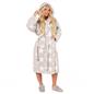 OHS Dressing Gown Hooded Teddy Marl Star Fleece Warm Womens Ladies Soft Robe