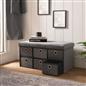 Storage Cube Unit 6 Draw Ottoman Space Saving Velvet Chest Shoe Boucle Organiser