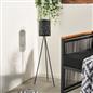 OHS Solar Floor Lamp Carved Metal Cordless Outdoor Garden Light Dusk Sensor