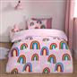 OHS Rainbow Duvet Cover Set Warm Teddy Fleece Supersoft Thermal Bedding