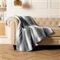 Stripe Throw Over Blanket Faux Fur Fleece Super Soft Plush Sofa Warm Bedspread