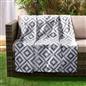 Geo Tile Throw Over Bed Blanket Travel Garden Chair Soft Fleece Warm Bedspread