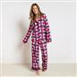 OHS Geo Print Pyjama Set Jersey Button Through Ultra Soft Nightwear Loungewear