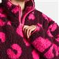 OHS Print Teddy Fleece Half Zip Jumper Womens Pullover Sweatshirt Long Sleeve