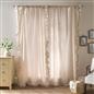 OHS Gingham Frill Voile Net Curtains 2 Window Panels Sheer Rod Slot Top Pair Set