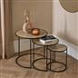 OHS Manhattan Nesting Table Stacking Coffee Side Wooden Effect Tables Set of 2/3