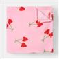 OHS Cherry Print Throw Ultra Soft Blanket Flannel Fleece Lightweight Bedspread