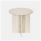 OHS Round Travertine Effect Side Table Engineered Wood Living Room Bedroom Decor