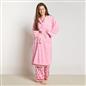 OHS Tufted Dressing Gown Soft Fleece Robe Thermal Bathrobe Hooded Loungewear