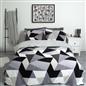 OHS Shapes Teddy Fleece Duvet Cover with Pillowcase Soft Warm Bedding Set