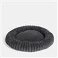 OHS Ribbed Pet Bed Soft Fleece Round Calming Anti Anxiety Cushion for Dog Cat