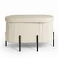 OHS Ottoman Boucle Storage Box Folding Footstool Cube Round Rectangle