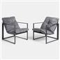 OHS Miami Table Chair Set 4PC Garden Patio Furniture Outdoor Metal Frame