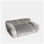 OHS Ribbed Pet Bed Sofa Soft Fleece Dog Cat Washable Anti Anxiety Cushion Mat