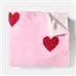 OHS Hearts Throw Tufted Teddy Fleece Blanket Winter Soft Warm Bedspread