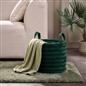 OHS Ribbed Storage Basket with Handles Faux Fur Compact Bucket Organiser