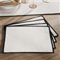 OHS Piped Trim Table Mats Runner Set Matte Velvet Placemats Home Decor