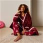 OHS Piped Edge Dressing Gown Flannel Fleece Winter Loungewear Hooded Bathrobe