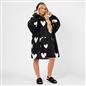 OHS Heart Print Hoodie Blanket Oversized Adult Fleece Sherpa Throw Jumper