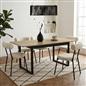 OHS Extendable Dining Table 4-6 Seater Chevron Wood Effect Kitchen Tables