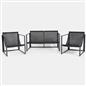 OHS Miami Table Chair Set 4PC Garden Patio Furniture Outdoor Metal Frame