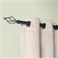 OHS 120-200cm Curtain Pole Extendable Metal 28mm Ball Trumpet Twist Finnials