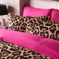 OHS Leopard Reversible Duvet Cover Microfibre Bedding Set with Pillowcase