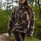 OHS Half Zip Hoodie Geometric Print Teddy Fleece Jumper Pullover Sweatshirt