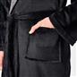 OHS Mens Dressing Gown Long Hooded Soft Flannel Fleece Sherpa Bathrobe Lounge