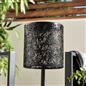 OHS Solar Table Lamp Carved Metal Cordless Outdoor Garden Light Dusk Sensor
