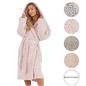 OHS Teddy Marl Fleece Soft Adults Dressing Gown Unisex Full-Length Robe