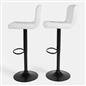 Bar Stools x 2 Backs Kitchen Chair Swivel Breakfast Boucle Pub Seat Adjustable