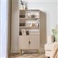 OHS Ribbed Display Cabinets 4 Tier Engineered Wood Shelf Storage Unit