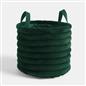 OHS Ribbed Storage Basket with Handles Faux Fur Compact Bucket Organiser