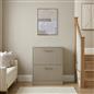 OHS Ribbed Shoe Rack 2 Drawer Wooden Cabinet Shoes Organiser Stand Holder