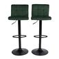 Adjustable Bar Stools x 2 Velvet Swivel Pub Seat Kitchen Breakfast Counter Chair