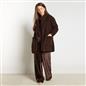 OHS Waterfall Cardigan Warm Teddy Fleece Open Front Wrap Loungewear Outwear