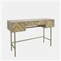 OHS Chevron Dressing Table Engineered Wood Makeup Vanity Desk with 3 Drawers