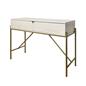 OHS Curved Dressing Table Engineered Wood Makeup Vanity Desk with 2 Drawers
