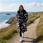 OHS Drying Changing Robe Geo Print Sherpa Lined Water Resistant Oversize Coat