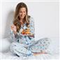 OHS Breakfast Pyjama Set Jersey Button Through Ultra Soft Nightwear Loungewear