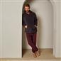 OHS Mens Pyjama Set Teddy Fleece Plain Hoodie Check WInter Thermal Loungewear