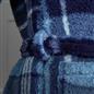 OHS Teddy Dressing Gown Tartan Check Soft Unisex Hooded Xmas Loungewear Robe